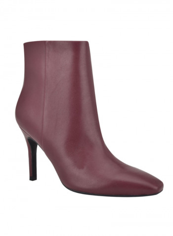 Pointed Toe Ankle Boots Maroon