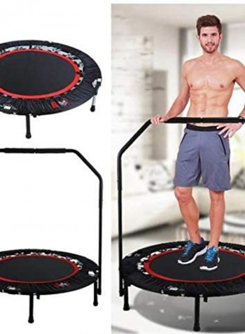 Fitness Workout Mini Rebounder Trampoline with Adjustable Handrail 80 x 40cm
