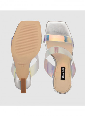 High Heels Syn Slide  Heeled Sandal Silver