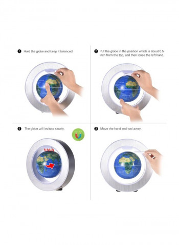Floating Earth Globe World Map With LED Light أزرق داكن