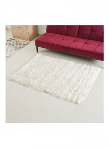 Meilin Plush Shaggy Rug White