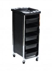 Salon Trolley Cart with Drawers Black 48x31.5x87centimeter