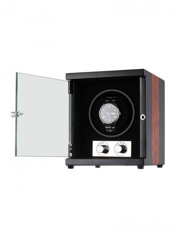 Automatic Single Watch Winder Wooden Box With Glass Cover Quiet Motor