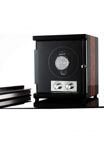 Automatic Single Watch Winder Wooden Box With Glass Cover Quiet Motor