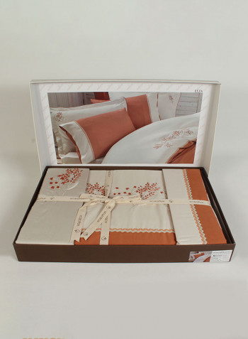 6-Piece Efza Duvet Cover Set Cotton Terra Double