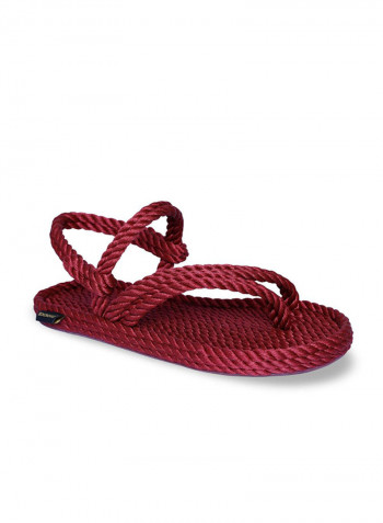 Casual Rope Sandals Claret Red