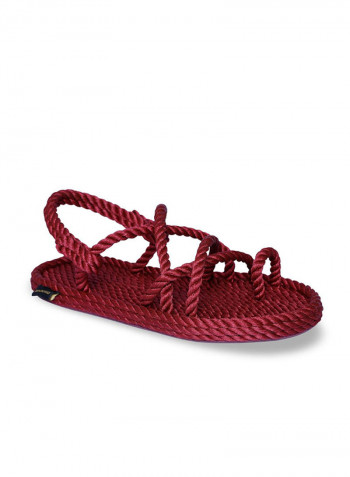 Casual Rope Sandals Claret Red