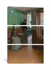 3-Piece Interior Of A Cafe In Spain Canvas Painting Set Multicolour 230X153X3.5centimeter