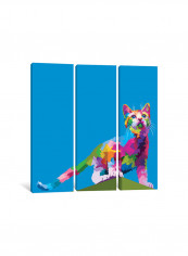 3-Piece Origami Cat Canvas Painting Set Multicolour 100x100x3.5centimeter