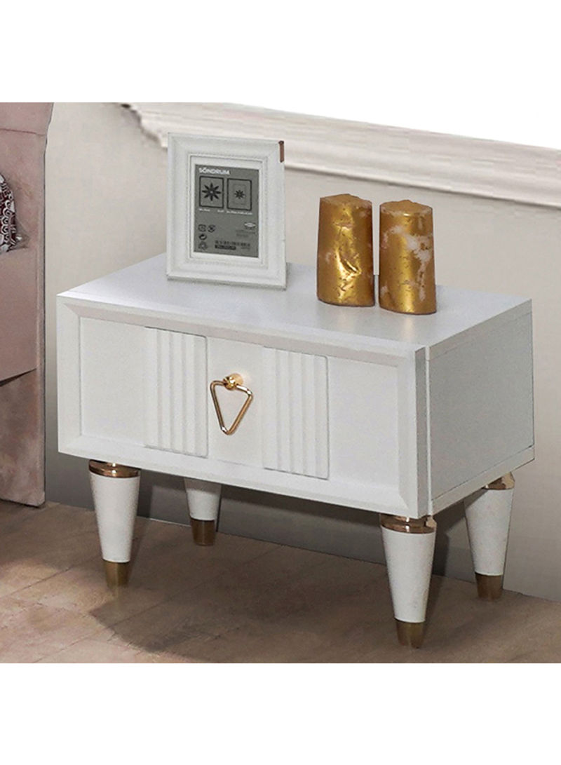 Orchid 1-Drawer Nightstand White 46x39x42cm