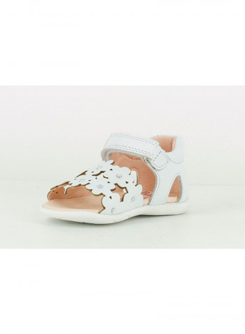 Flower Embellished Sandal White