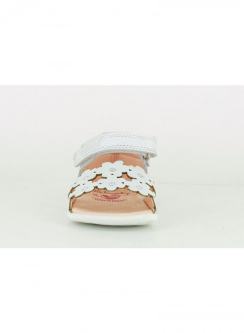 Flower Embellished Sandal White