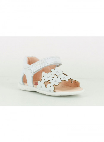 Flower Embellished Sandal White