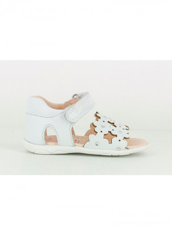 Flower Embellished Sandal White