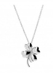 925 Sterling Silver Lucky Four Leaf Clover Pendant Necklace