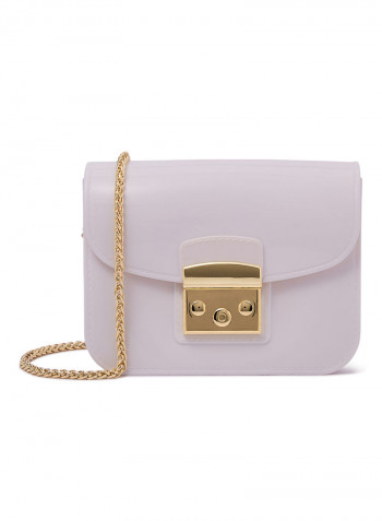 Fennie Glossy Crossbody Bag White