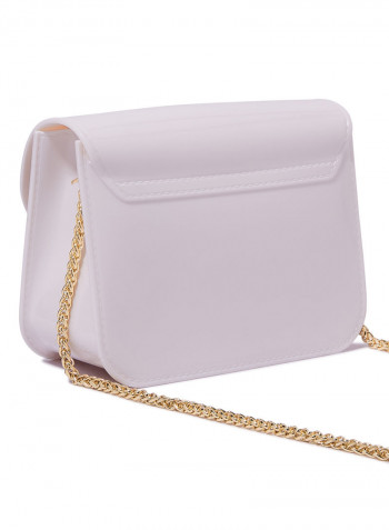 Fennie Glossy Crossbody Bag White