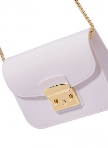 Fennie Glossy Crossbody Bag White
