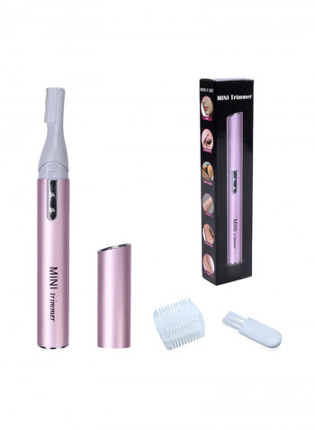 Portable Electric Eyebrow Trimmer Pink/White