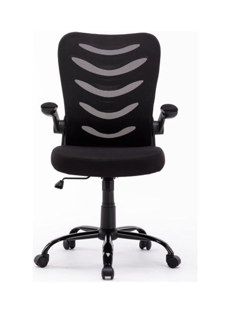 Swivel Rolling Lumbar Support Office Chair Black 107x64x58cm