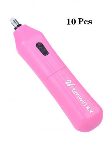 10-Piece Portable Electric Eraser Kit Pink
