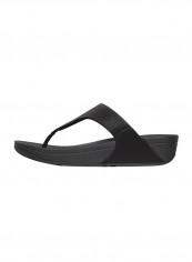Lulu Shimmerlux Toe-Post Sandals Black