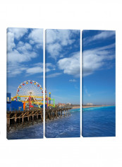 3-Piece Canvas Print Beachside Ferris Wheel Wall Art Multicolour 100 x 100 x 3.5centimeter
