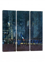 3-Piece Canvas Print Blue Devils On Fifth Avenue Wall Art Multicolour 100 x 100 x 3.5centimeter