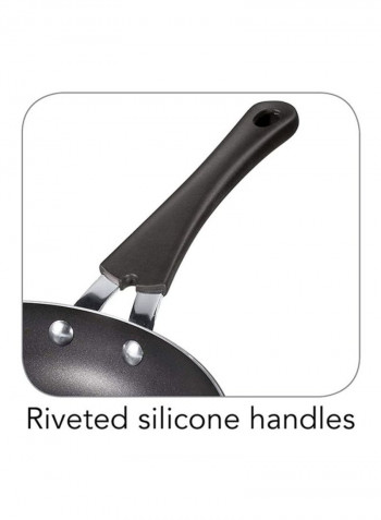 3-Piece Everyday Nonstick Saute Pan Set Black Large Pan 12, Medium Pan 10, Small Pan 8inch