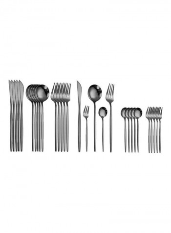30-Piece Stainless Steel Cutlery Set Grey