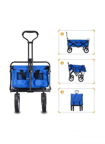 Foldable Shopping Utility Cart Blue/Black 100x50x90centimeter