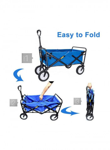 Foldable Shopping Utility Cart Blue/Black 100x50x90centimeter