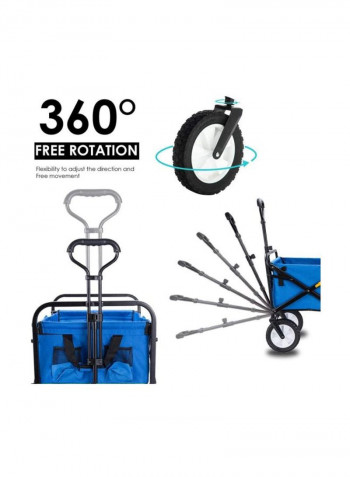 Foldable Shopping Utility Cart Blue/Black 100x50x90centimeter