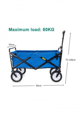 Foldable Shopping Utility Cart Blue/Black 100x50x90centimeter