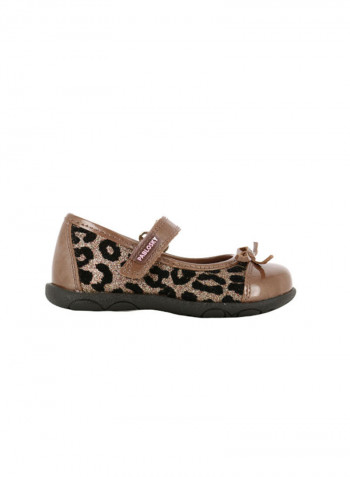 Mary Jane Leather Hook And Loop Sandals Black/Brown