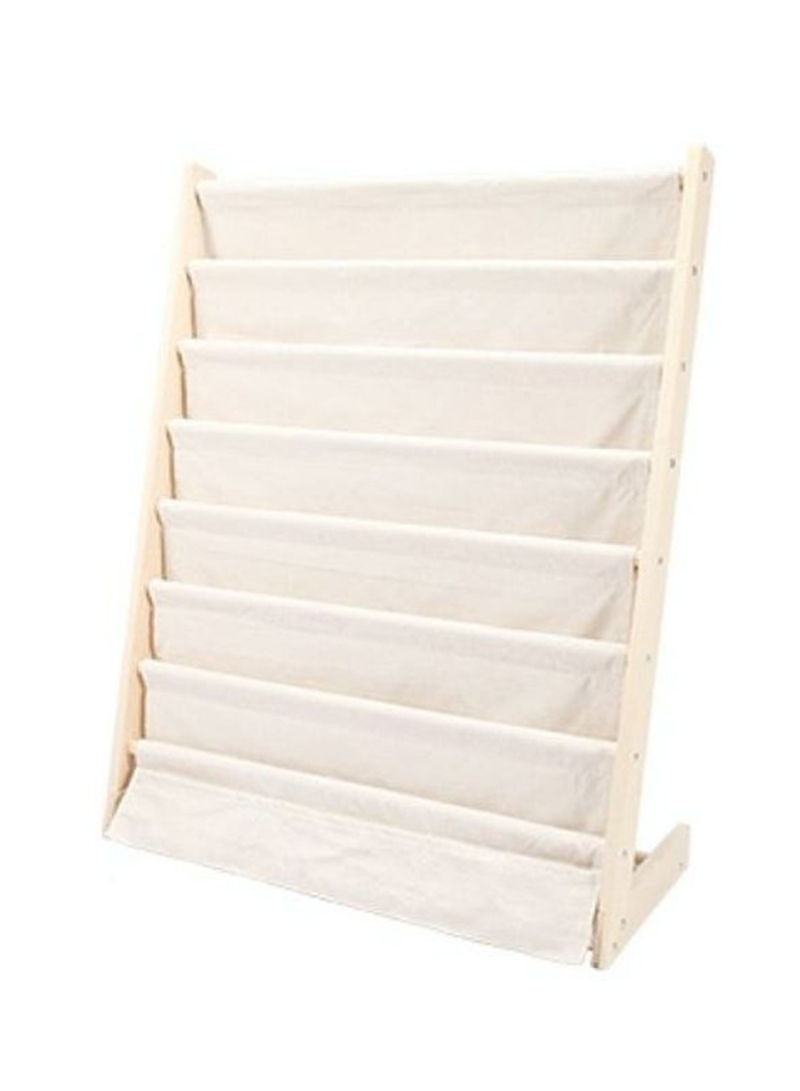 Superkids Wooden And Canvas Bookcase-7 Washable Pockets Storage Shelf