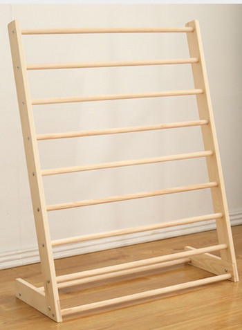 Superkids Wooden And Canvas Bookcase-7 Washable Pockets Storage Shelf