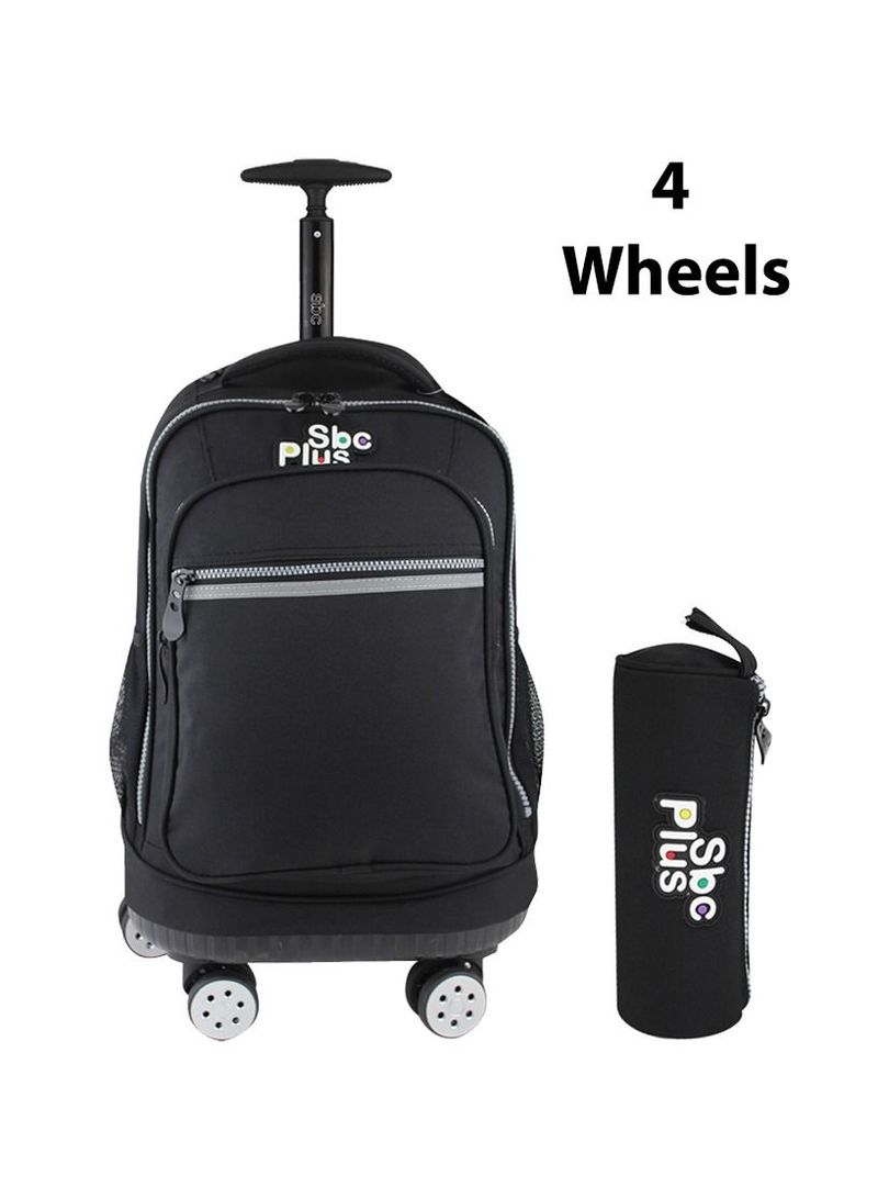 Trolley Backpack with Pencil Case Set - Black