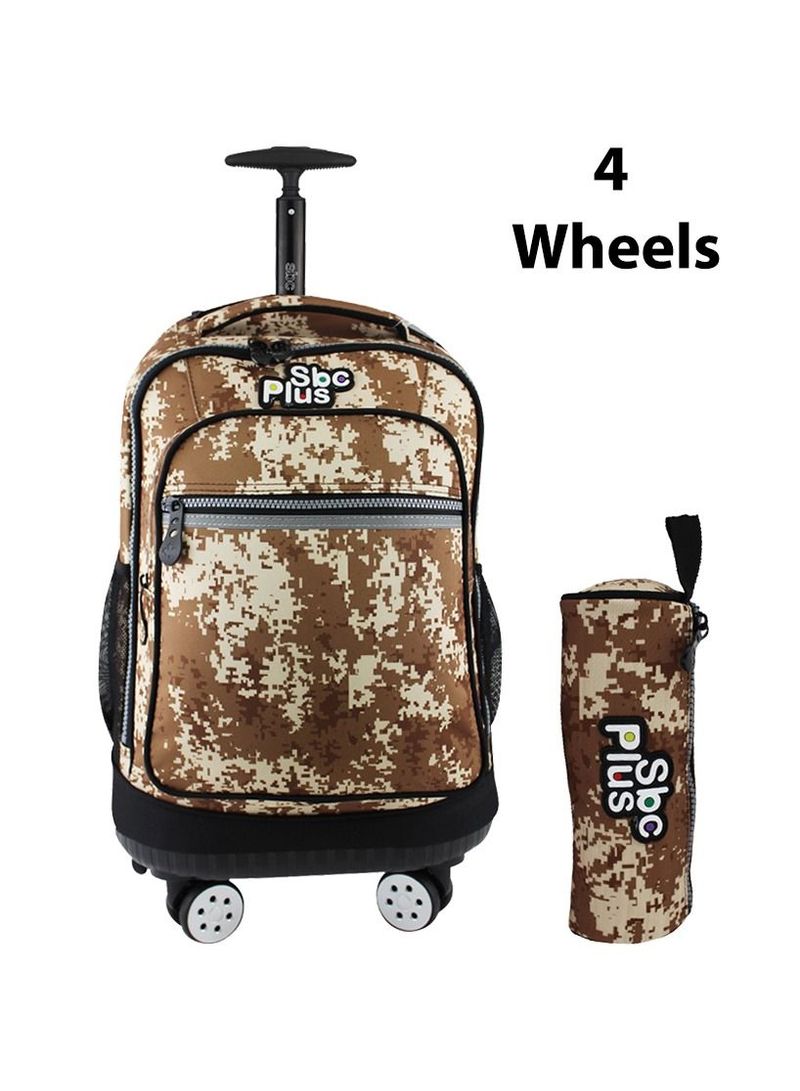 Trolley Backpack with Pencil Case Set - Camouflaged
