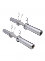 2-Piece Dumbbell Olympic And Spring Collars Weight Lifting Bars 40centimeter