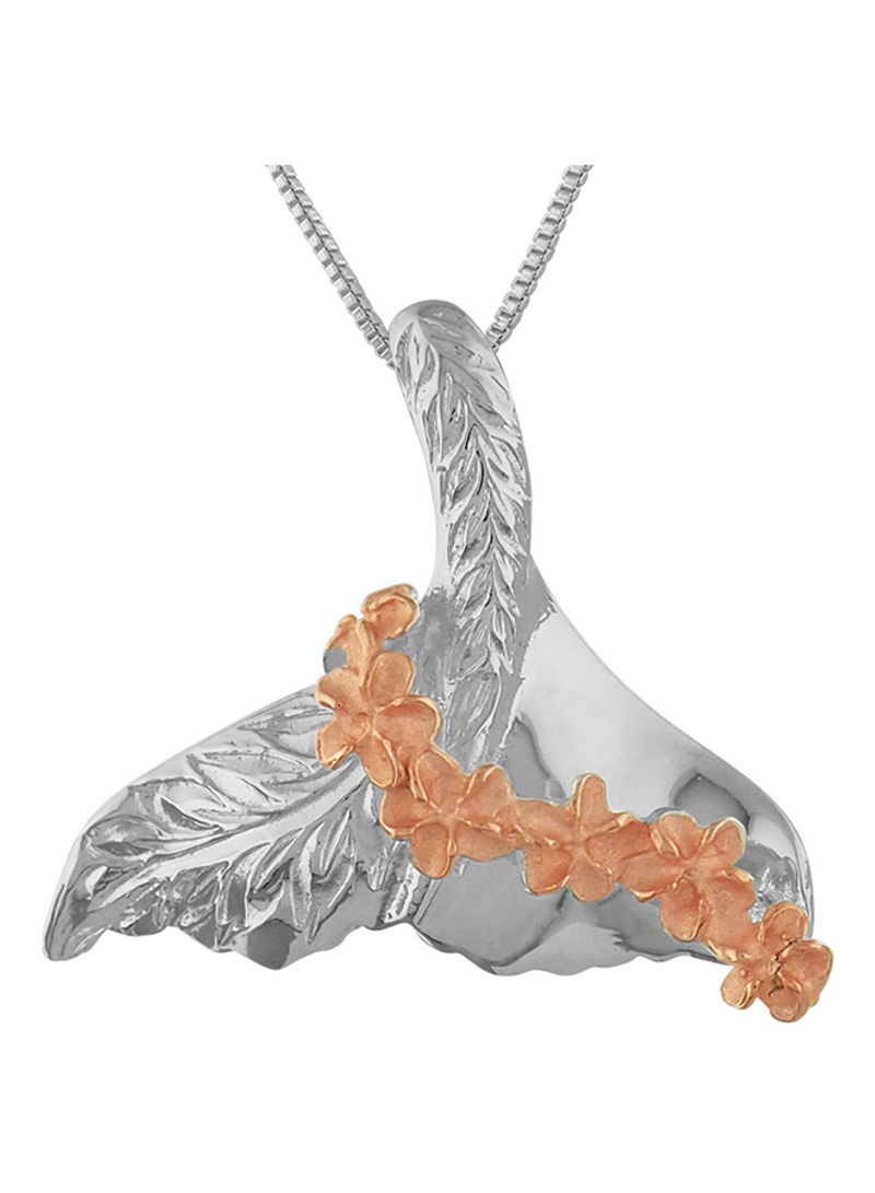Whale Tail Lei Rose Gold Plated Accents Pendant Necklace