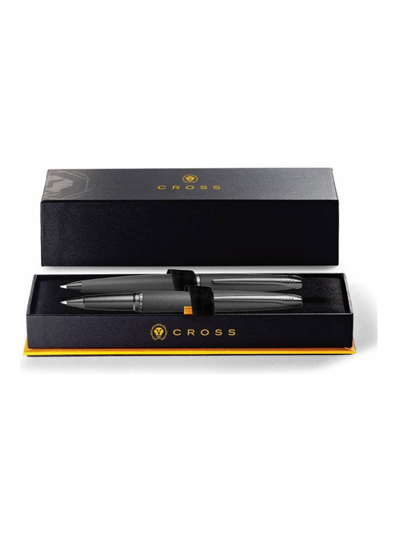 Brushed Rollerball And Ballpoint Pen Gift Set Black