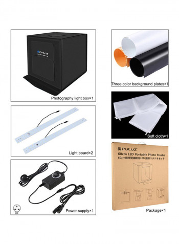 Foldable LED Soft Box Black