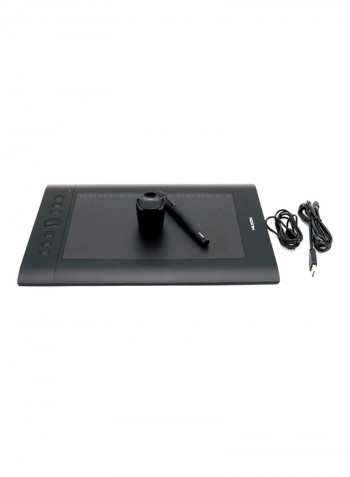 Graphic Tablet With Stylus Pen Black