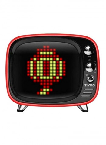 Portable Tivoo Pixel Art Bluetooth Speaker With LED Front Panel Red