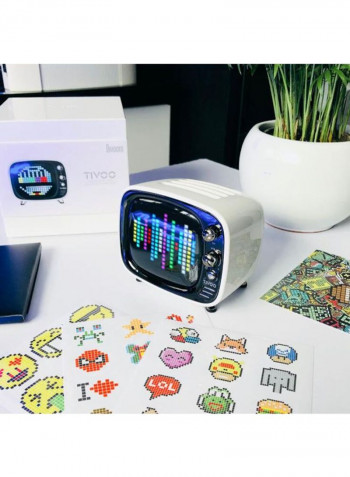 Portable Tivoo Pixel Art Bluetooth Speaker With LED Front Panel Red