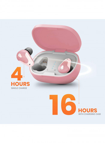 Bluetooth Wireless In-Ear Earbuds Pink/White
