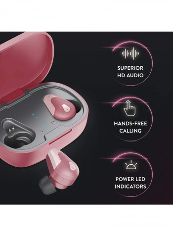 Bluetooth Wireless In-Ear Earbuds Pink/White