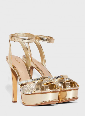 Lacla Shine High Heeled Sandals Gold