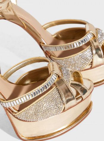 Lacla Shine High Heeled Sandals Gold